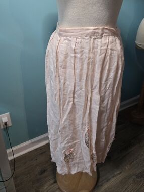 Light Pink Pleated Midi Skirt